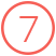 A circle is outlined in orange, with an orange '7' in the middle of the circle, on a transparent background.