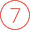 A circle is outlined in orange, with an orange '7' in the middle of the circle, on a transparent background.